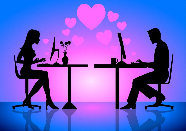 Online dating via social network Royalty Free V…